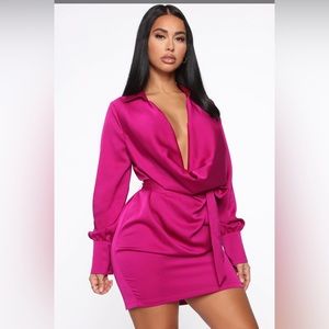 Magenta Mini long sleeve dress.